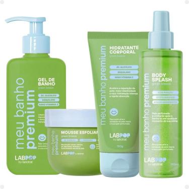 Imagem de Kit LabPop by Labotrat Green Breeze: Gel de Banho, Mousse Esfoliante, Hidratante Corporal e Body Splash