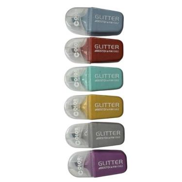 Imagem de Caneta Marca Texto Glitter Metal 6 Cores Bestdi - MLBpel
