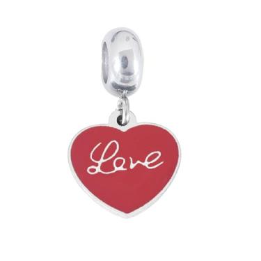 Imagem de BlingNuts Miçangas femininas Forever Love para aniversário dela, pingente de coração vermelho, compatível com pulseiras Pandora para avó e neta