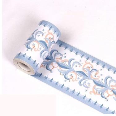 Imagem de TsoLay Papel de parede 374 polegadas 3D Peel and Stick Papel de parede autoadesivo retrô decoração de parede para chão, banheiro, sala de estar, restaurante