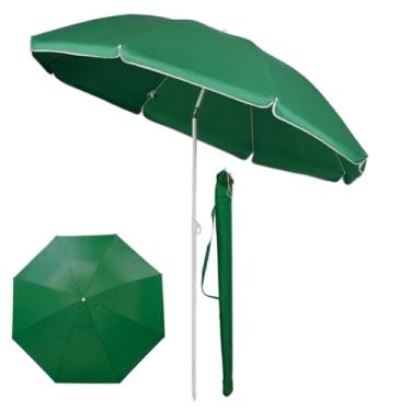 Imagem de Guarda Sol De Praia Gigante Piscina E Pesca Camping Verão 2025 Ombrelone Articulado Grande Sombrinha De Praia Sombreiro (Verde 2,32M)