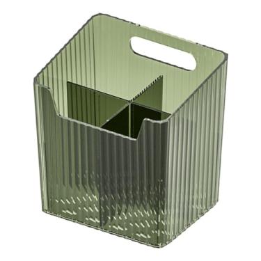 Imagem de Armário de espelho do banheiro Organizador de maquiagem de maquiagem de parede Caixa de armazenamento dividido Plástico transparente 11 x 11,5 x 8 x 10cm para banheiro