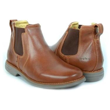 Imagem de Bota Masculina Gel Botina Zebu Couro 59120H, Whisky, 40