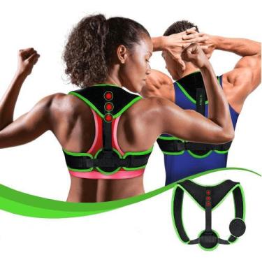 Imagem de Corretor Postural 3 Imãs Magnético Colete Cinta Academia Corrige Postu