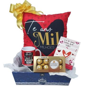 Imagem de Kit De Presente Almofada Caneca Chocolate Cesta De Amor - Presentes Me