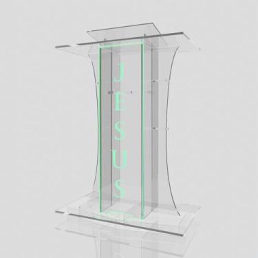 Imagem de Púlpito Resistente 8mm Bonito Igreja Empresarial Eventos com Gravação 