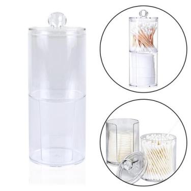 Imagem de Porta Algodão Cotonete Maquiagem Organizador Acrílico 2 Em 1 - Arte Se