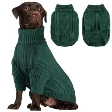 Imagem de Baobicute Suéter de cachorro tamanho grande pulôver para cães grandes meninas meninos malha grossa gola rolê roupas para cães para Beagle, Pitbull, Labrador Retriever, Border Collie