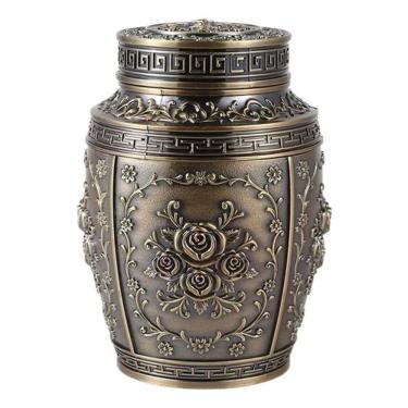 Imagem de Urna em metal vaso cinza humana cremação funeral rapida entr