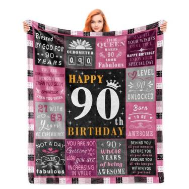 Imagem de Cobertor Noxkioy, presente de 90º aniversário para mulher de 90 anos, 