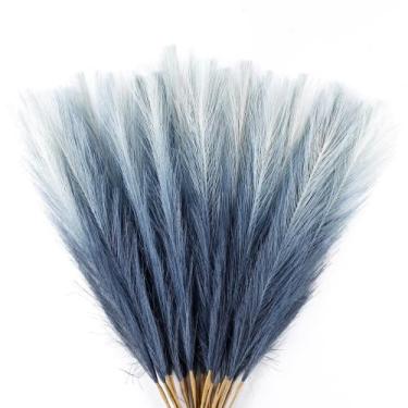 Imagem de Decoração falsa de capim dos Pampas com gradiente azul marinho x20 - A