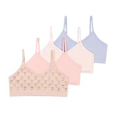 Imagem de Tahari Conjunto de sutiã de treinamento para meninas, pacote com 4, cinza-acinzentado, azul claro, branco, blush, pequeno