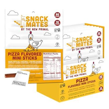 Imagem de The New Primal Snack Mates Pepperoni Pizza Chicken Sticks, Gluten Free Healthy Snacks for Kids, Low Sugar High Protein Back to School Snacks, Mini Paleo Jerky Meat Stick, 8g Protein, 50 Calories