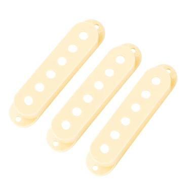 Imagem de Banworks Conjunto de capas de captador SSS de 48 mm/50 mm/52 mm, capas de captador de bobina única de plástico para guitarras elétricas Squier Stratocaster Strat estilo ST SQ, pacote com 3 JT/SYQG-11