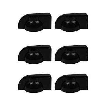 Imagem de FLEOR 6 maçanetas de amplificador de guitarra de plástico preto, tamanho grande, cabeça de galinha, botões de pedal de efeito de guitarra