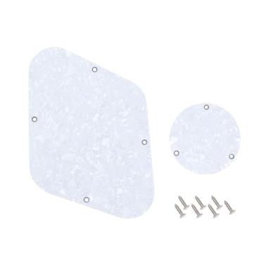 Imagem de Banworks Conjunto de capa de cavidade de placa traseira de 4 camadas LP e interruptor de controle para Gibson padrão e personalizado Les Paul LP JT/HGB-03 branco pérola