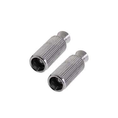 Imagem de DIAO79NI Parafusos e âncoras de ponte Tremolo de travamento duplo, peças de reposição de liga de ferro resistente para Floyd Rose, pacote com 2 (cromado)