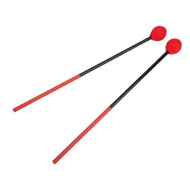 Imagem de Marimba Marretas Marretas de Percussão Fibra de Carbono e Fio de Algodão Sensação de Mão Confortável Perfeita para Instrumentos de Percussão Baixo (Cabeça Vermelha)