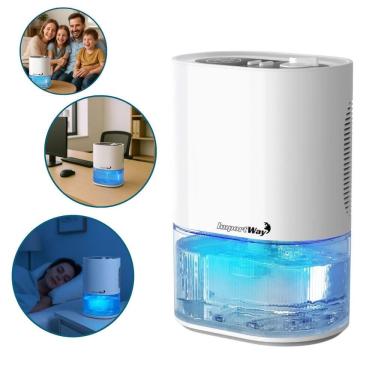 Imagem de Desumidificador Antimofo Secar Ar Elétrico 2000ml Led Lâmpada Ambiente 7 Cores Branco Importway