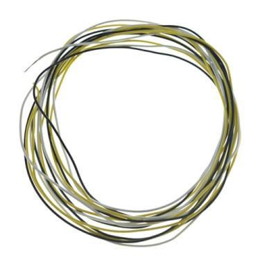 Imagem de KAISH Fio de conexão de guitarra elétrica revestido de PVC de 14,6 m, 22 awg, calibre 22, fios preto/branco/amarelo (cada 4,6 m)
