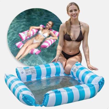 Imagem de 2X Boia Rede Cama Flutuante Piscina Deitado Reclinável Inflá
