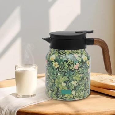 Imagem de KTZCTPCA Jarra térmica de grande capacidade de 1000 ml, jarra de água isolada de aço inoxidável 316, bule de chá isolado à prova de vazamento, cafeteira de viagem - bule de chá mantém a água ou quente