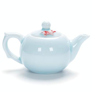 Imagem de Yixing – Bule de chá de peixe colorido Celadon feito à mão, conjunto de chá de gongfu chinês, bule japonês, conjunto de copos de shot de soju coreano