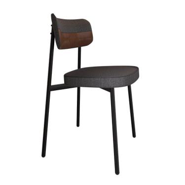 Imagem de Cadeira Alloa Fixa Com 4 Pés 50 X 44,7 X 83,8 Cm Com 1 Unidade - Corriente Grafite Courino Wk - Preto Epoxi