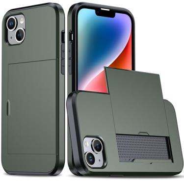 Imagem de SORAKA Capa para iPhone 15 Plus com porta-cartões Capa para carteira Capa blindada para iPhone 15 Plus Capa para PC TPU de camada dupla Capa à prova de choque