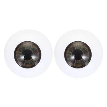 Imagem de PATIKIL Olhos de boneca de 24 mm, 1 par de olhos de acrílico realistas de plástico para bonecas, máscaras, adereços de Halloween, artesanato, amarelo, marrom