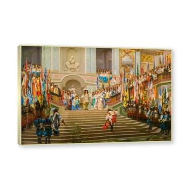Imagem de NHLDZYH Moldura de champanhe. Famosas pinturas a óleo, (sem título 19) de Jean Leon Gerome, reprodução impressa em tela, arte de cenário para decoração de sala de estar. 40 x 60 cm - 15,8 x 23,7 pol