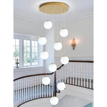 Imagem de Luminária pendente globo 12 luzes lustre suspenso moderno para ilha de cozinha lustre globo de meados do século leite branco iluminação pendente de vidro para sala de estar quarto entrada