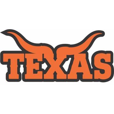 Imagem de Texas Longhorn Adesivo de para-choque – Decalque retrô engraçado TX para Hydroflask, laptop, carro ou trailer | Presente vintage Lone Star State para texanos, adultos e crianças (grande 12,7 cm)