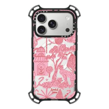 Imagem de CASETiFY Capa Bounce para iPhone 17 Pro [à prova de choque/compatível com Magsafe/6,5 m. Proteção contra quedas de grau militar 7X] - Cheetah Paradise Pink - Preto transparente