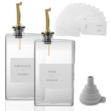 Imagem de ZLHETWT Dispensador de azeite de oliva, dispensador de óleo de cozinha, dispensador de vinagre, dispensador de vinagre, garrafa de azeite transparente, dispensador de molho de soja de grande