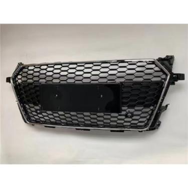 Imagem de Grade de para-choque de carro tiras decorativas kit de corpo grade de corrida grade de para-choque dianteiro compatível com TTRS 2015-2018 parte externa (preto prata 1)