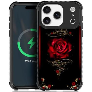 Imagem de ZHEGAILIAN Capa para iPhone 17 Pro Max compatível com MagSafe com quatro cantos reforçada à prova de choque TPU macio protetor rígido PC capa traseira para meninas para iPhone 17 Pro Max 17.5 cm rosa