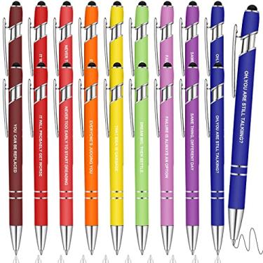 Imagem de Funny Insulting Pens Complaining Quotes Pen Colorful Snarky Office Pens Vibrant Negative Passive Pens Macaron Touch Stylus Pens for Office Supplies (20 Pcs)