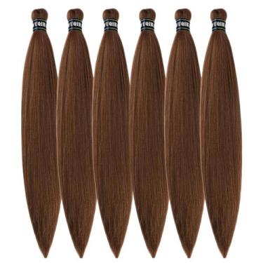 Imagem de Braiding Hair Wuqibawu Loiro Escuro Marrom Pré-esticado x6