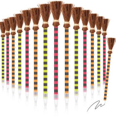 Imagem de 15 peças de canetas KFPPLXQ Witch Broomstick de 20 cm para Halloween