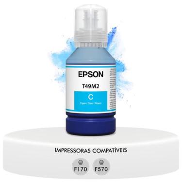 Imagem de Refil Garrafa de Tinta Sublimatica Original Epson T49m T49M220 Ciano S