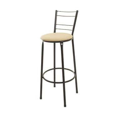 Imagem de Banqueta Banco Alto Balcão Cozinha 4 Arames - ESPAÇO JUNCO, Bege