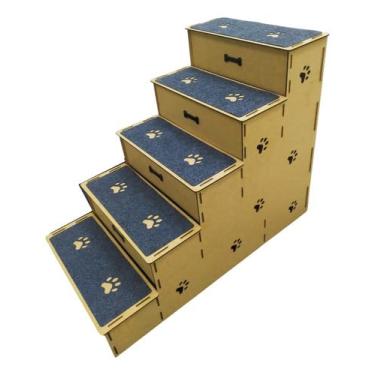 Imagem de Degrau Pet Com Guarda Cachorros 5 Degraus Com Toca + Brinde