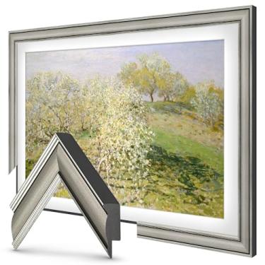 Imagem de Quadros de TV Deco - Moldura fina de níquel industrial compatível APENAS com Samsung The Frame TV e Pro (32 polegadas, serve para 2021-2025)