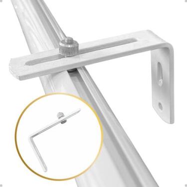 Imagem de Kit Suporte Arona Varão Suiço Simples Deslizante em L Cortina Wave 19 