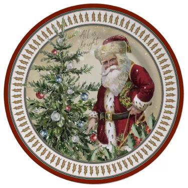 Imagem de Jogo de pratos natal raso cenas-b ceramica acetinada 6und 1
