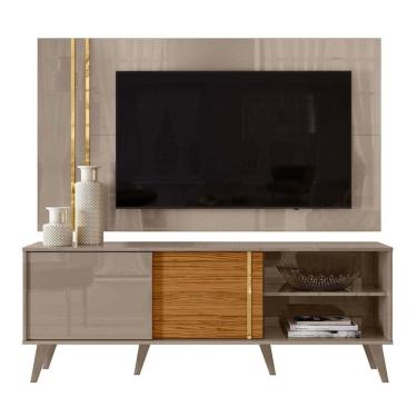 Imagem de Rack Com Painel Para Tv Até 65 Pol. Cronos Cinza/Naturale - Madetec