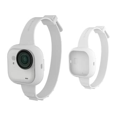 Imagem de Capa de silicone para Insta360 Go Ultra, coleira multifuncional para câmera de gato, pulseira, clipe de mochila, alça de bicicleta para acessórios Insta360 Go Ultra (branca)