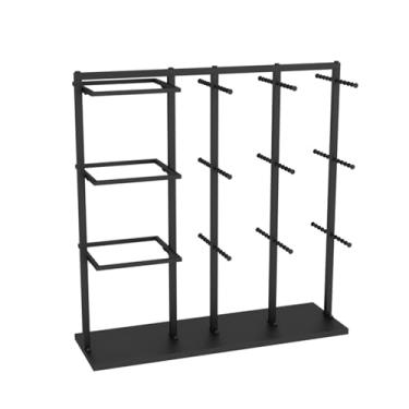 Imagem de CUTPOIY Rack organizador de loja de roupas independentes, rack de roupa íntima, cachecol, shorts, sutiã, hijab, xaile de seda, suporte de exibição para boutique/loja de tecidos (preto a 130 x 40 x 130