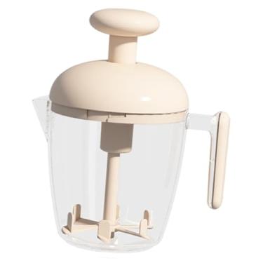 Imagem de Generic Copo para misturar ovos, batedor, creme para assar, cozinhar, versátil, fácil de misturar, misturador de pressão manual para bebidas, massa de bolo, Leite Branco